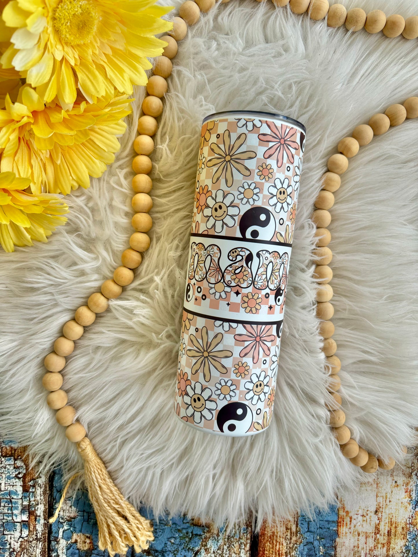 READY TO SHIP 20 oz Mama floral glow sublimation tumbler