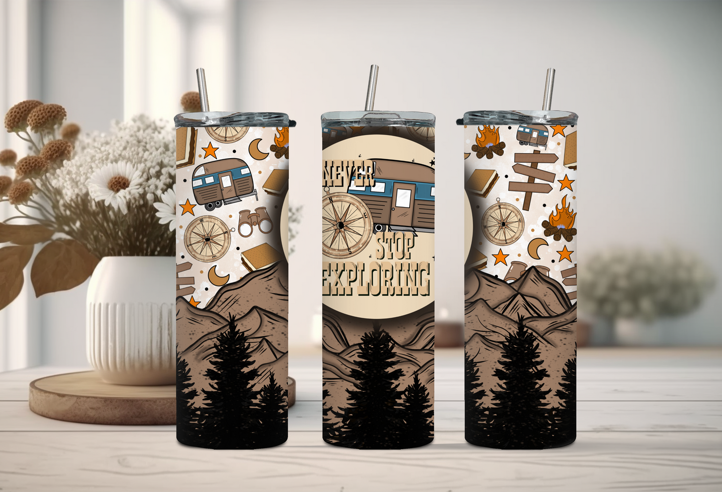 Never Stop Exploring 20 oz tumbler wrap