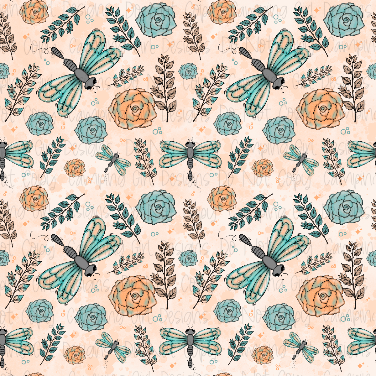 Dragonfly 12x12 seamless PNG image