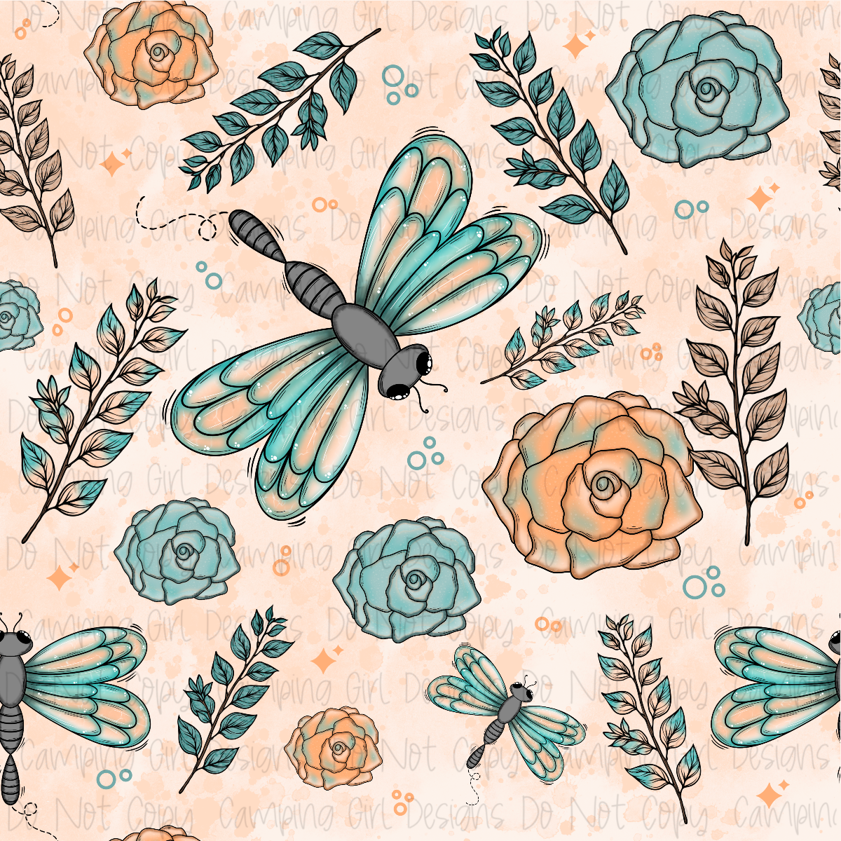 Dragonfly 12x12 seamless PNG image