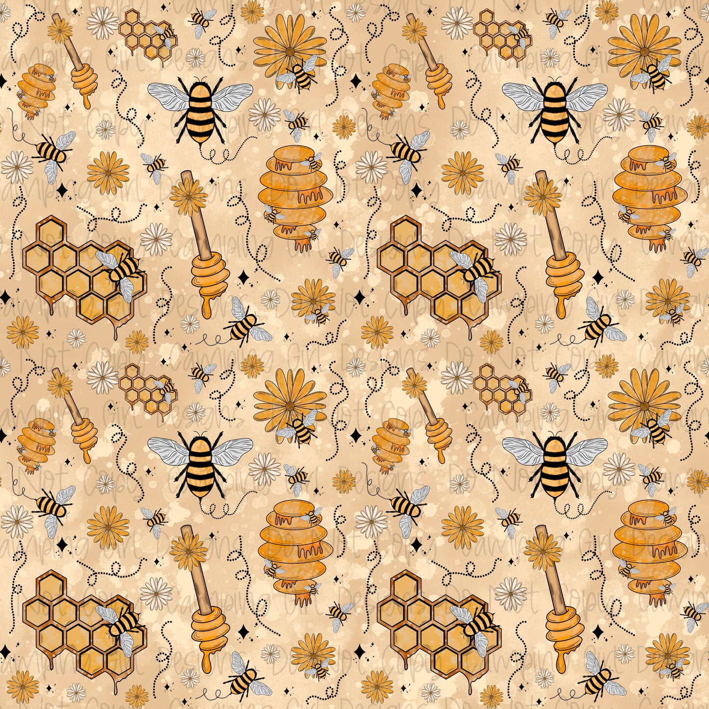 Bee 12x12 seamless PNG image