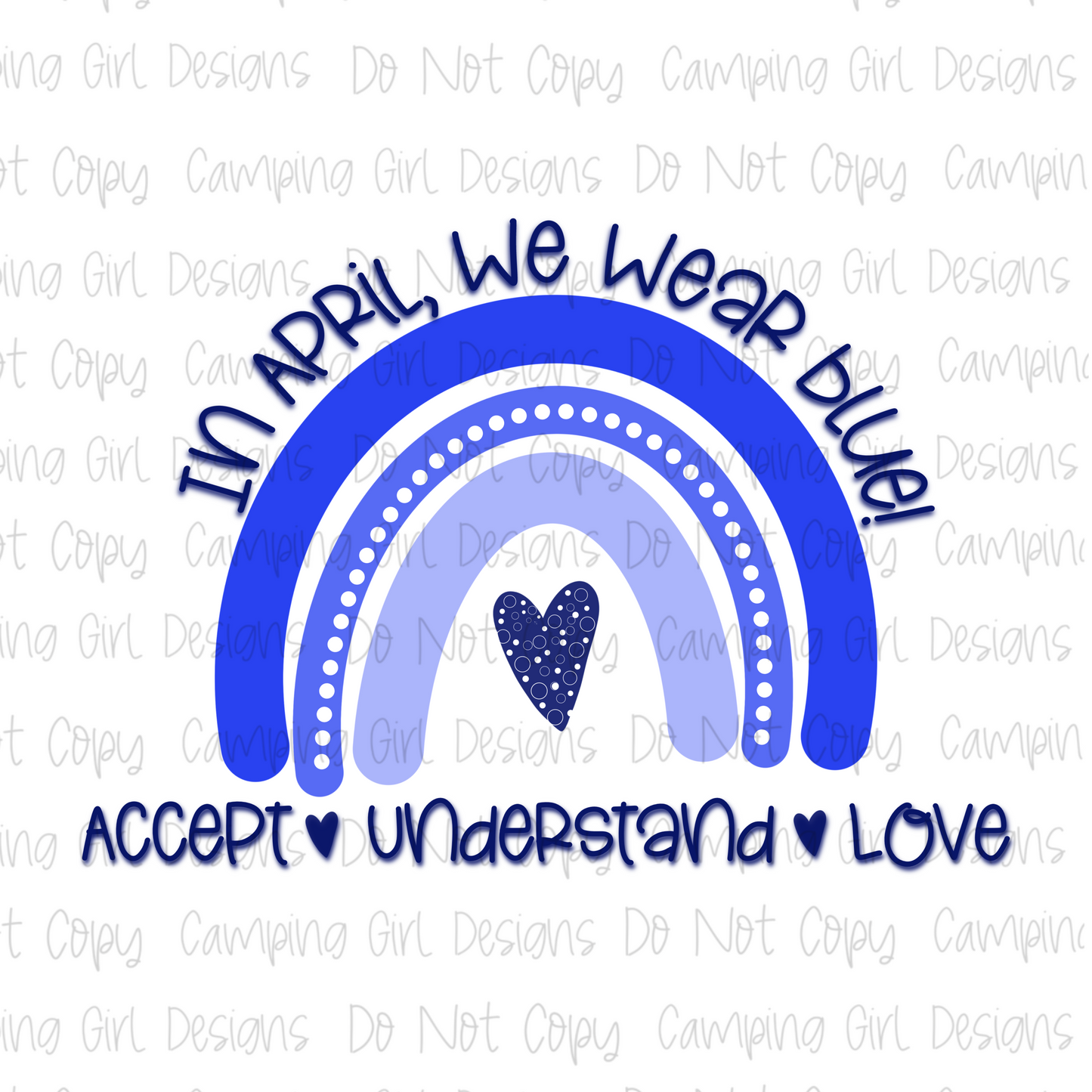 In April, we wear blue T-shirt. Autism awareness.