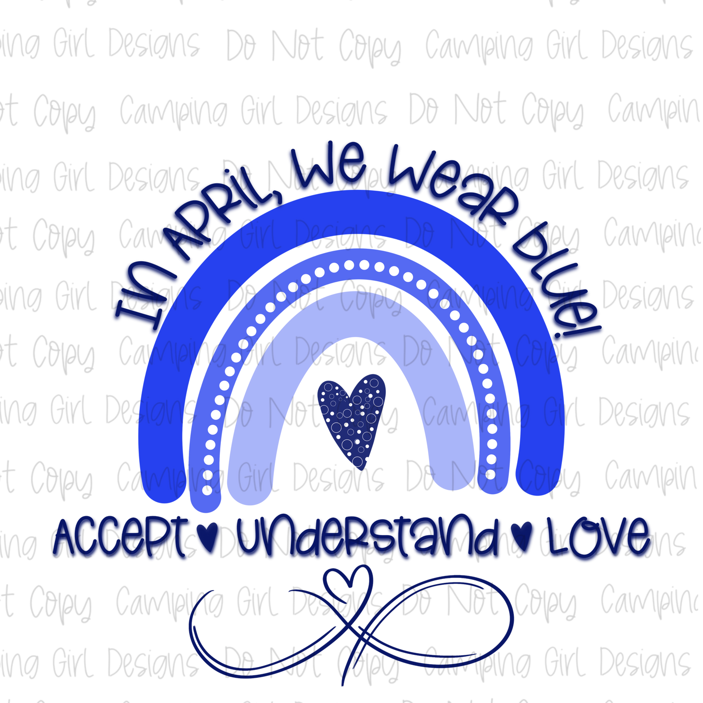 In April we wear blue autism PNG image