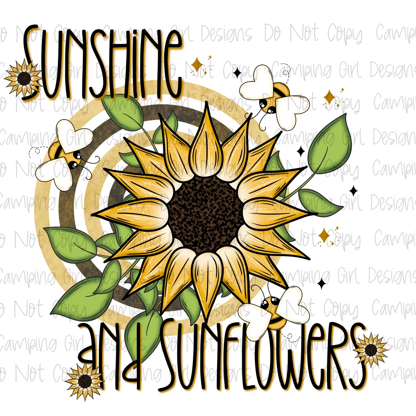 Sunshine and sunflowers PNG image
