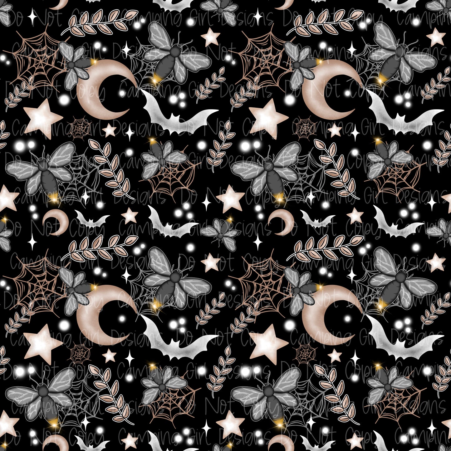 Darkness firefly moon 12x12 seamless PNG image - 2 sizes