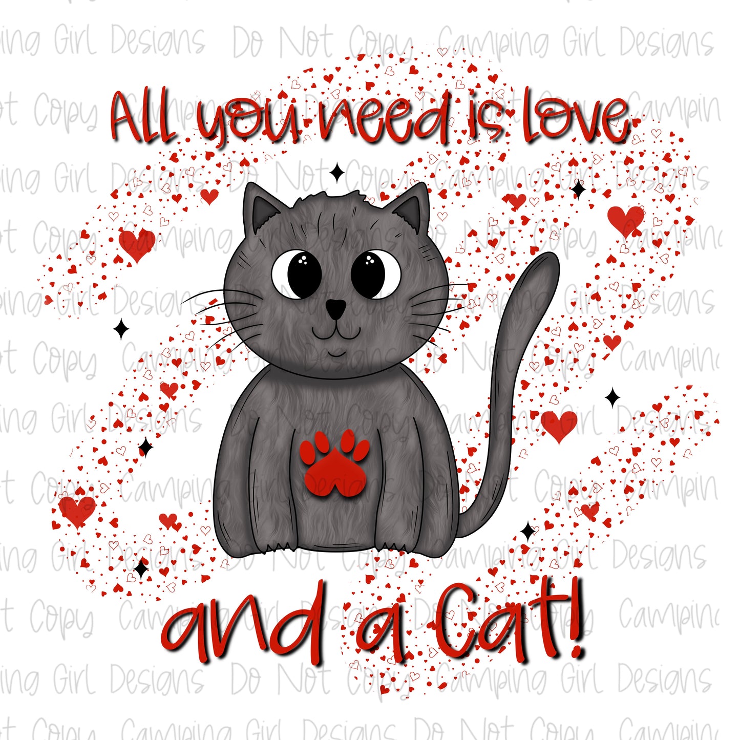 All you need is love and a cat PNG image