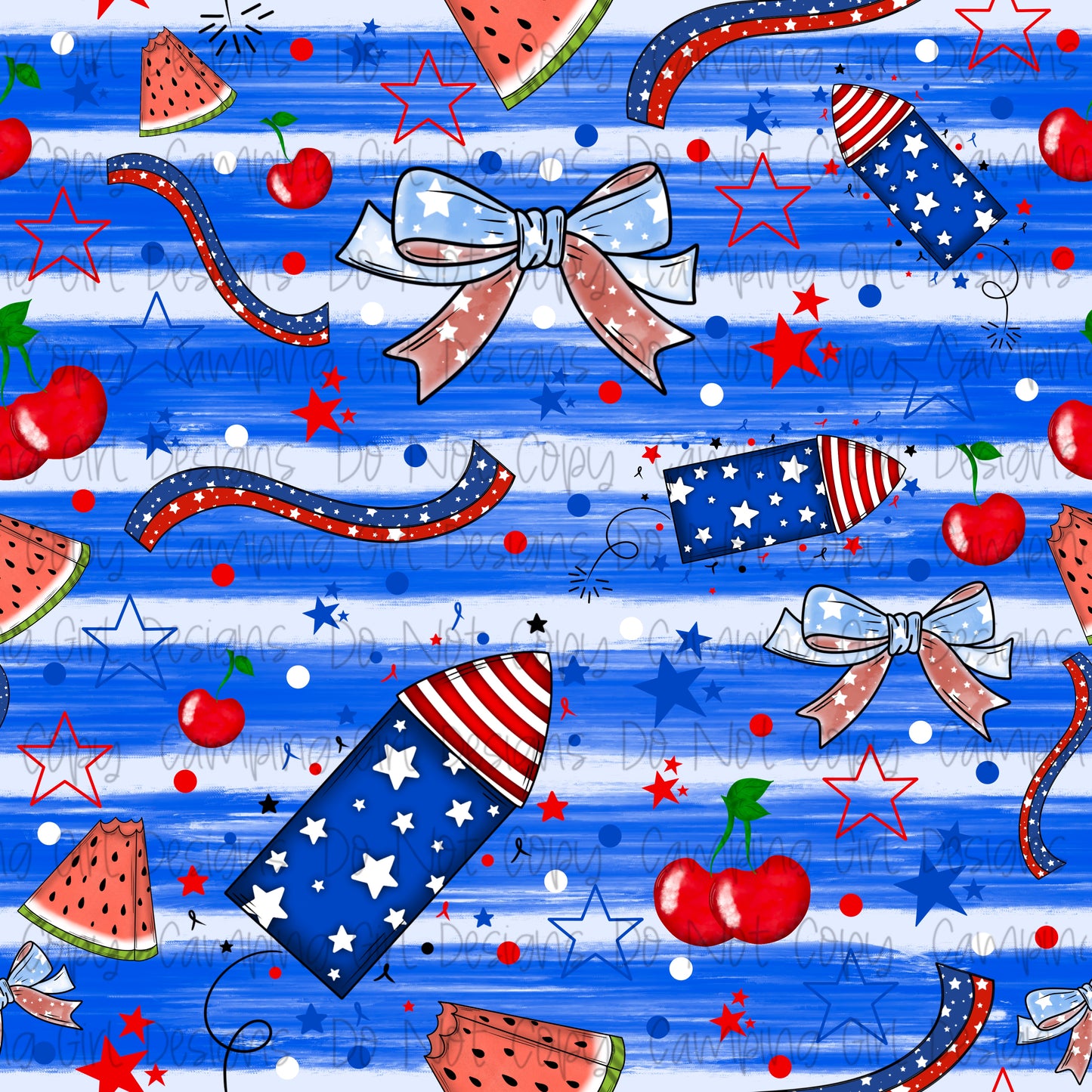 Patriotic fireworks 12x12 seamless PNG image