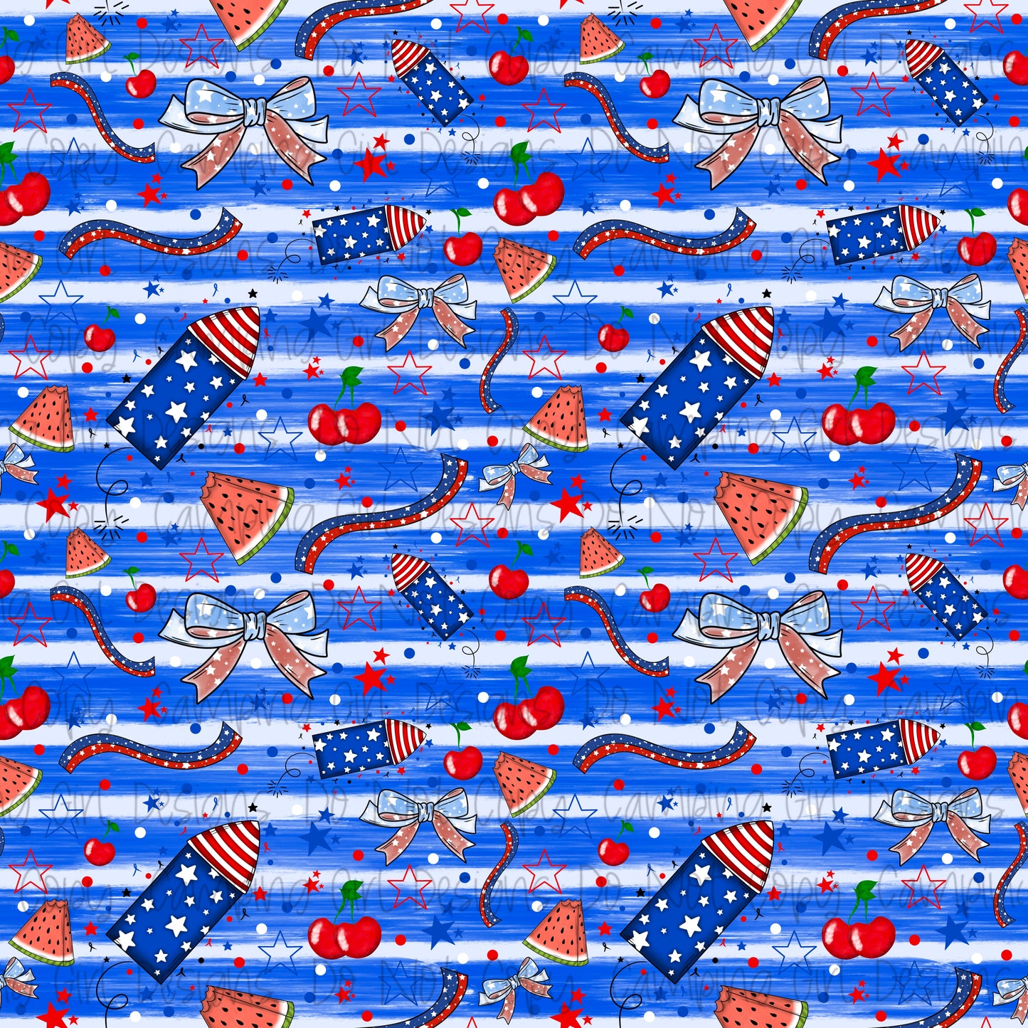 Patriotic fireworks 12x12 seamless PNG image