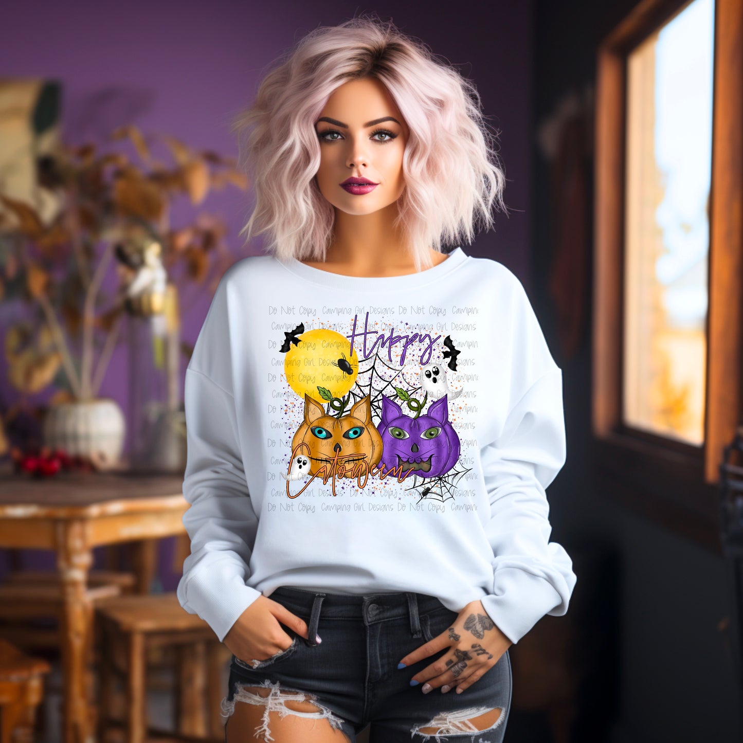 Happy Catoween Halloween PNG image
