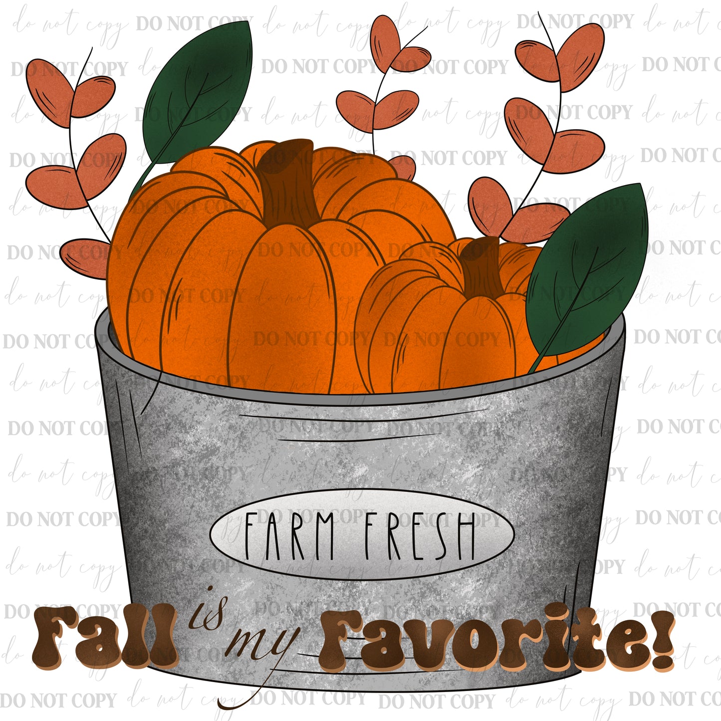Fall is my Favorite Pumpkin Bucket PNG image