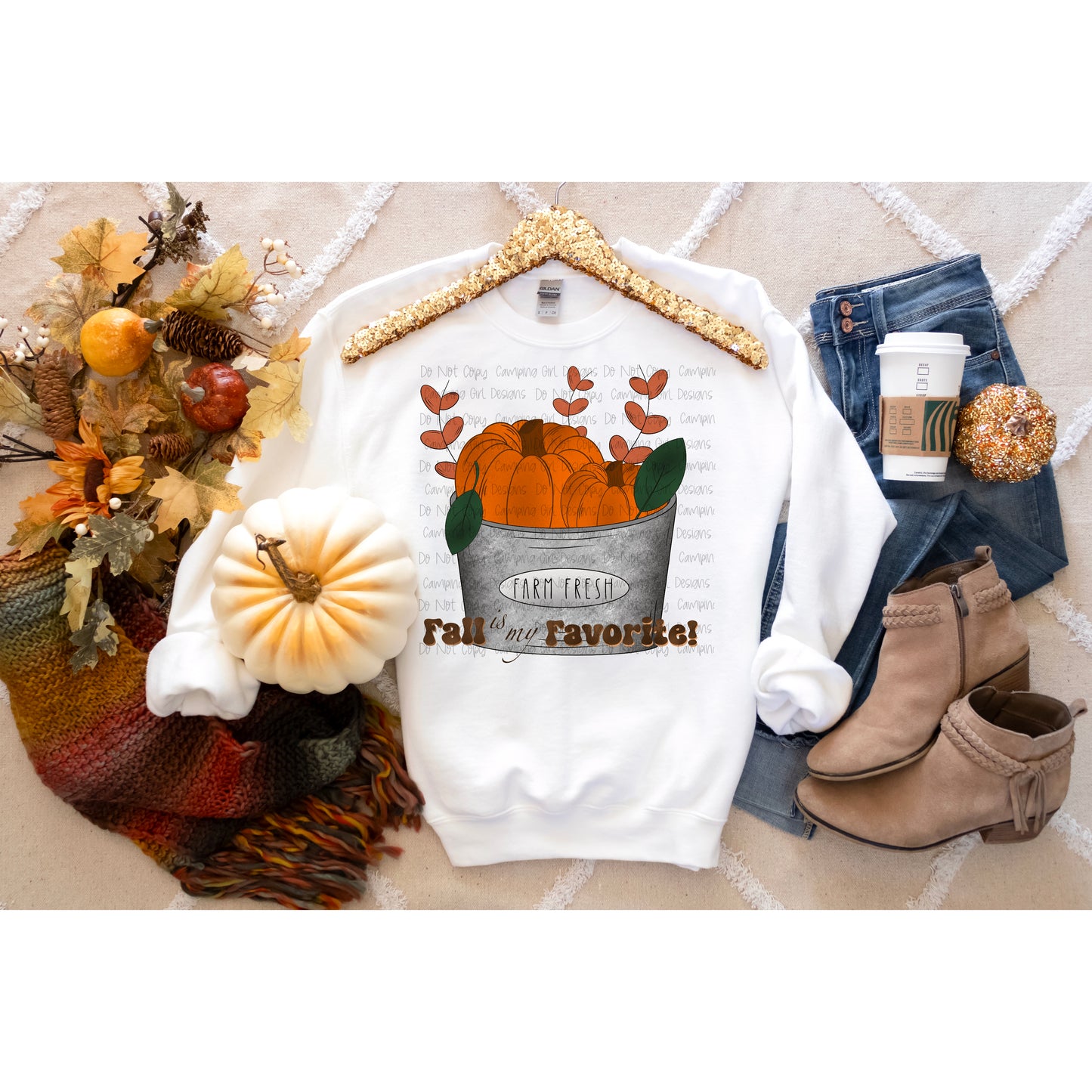 Fall is my Favorite Pumpkin Bucket PNG image
