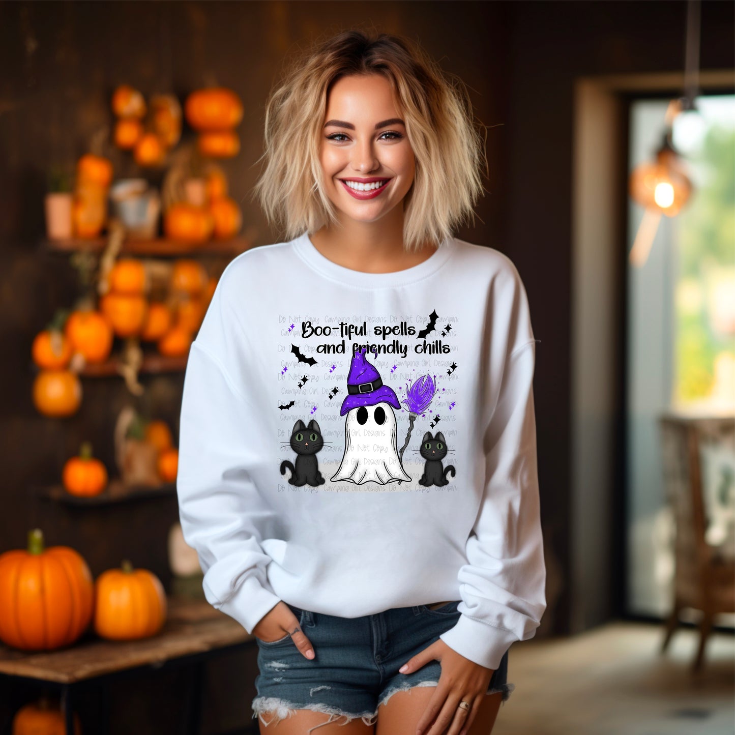 Boo-tiful Spells Ghost Witch PNG image