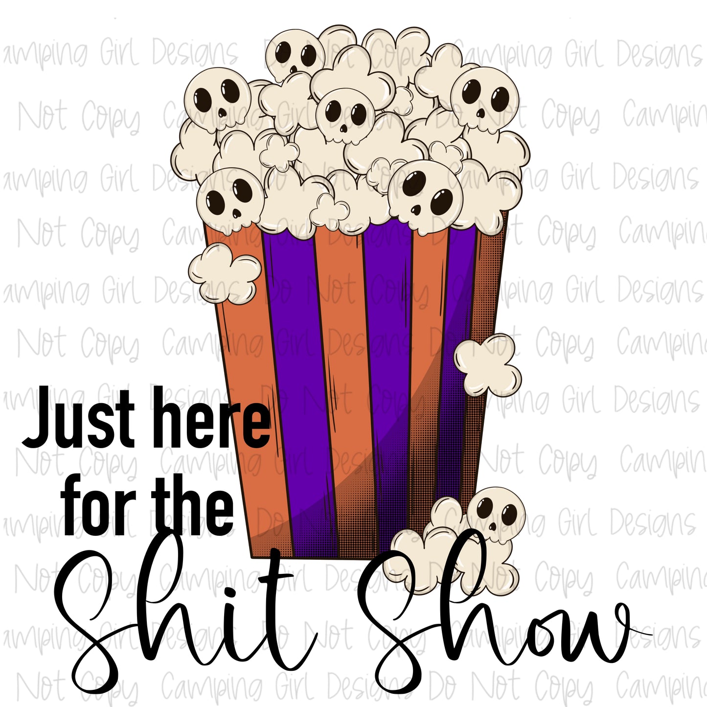 Here for the Show Skull Popcorn PNG image