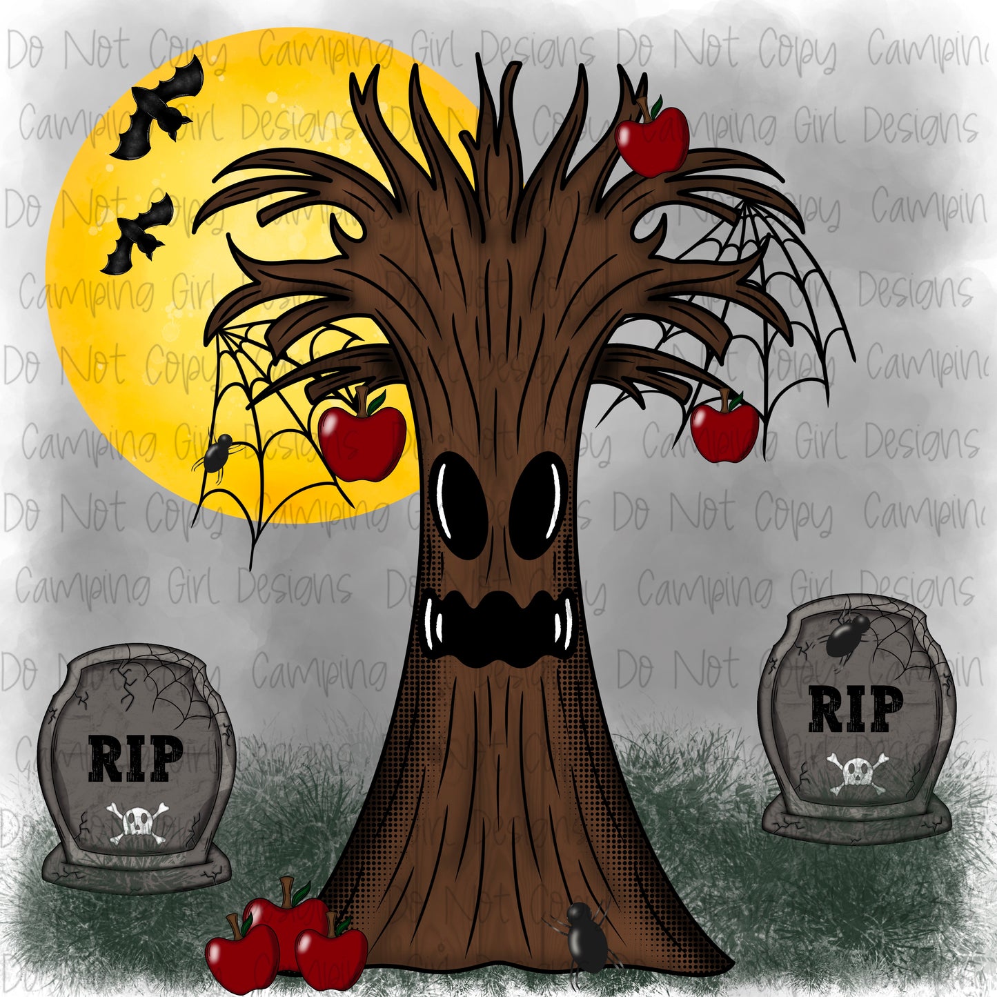 Spooky Apple Tree PNG image