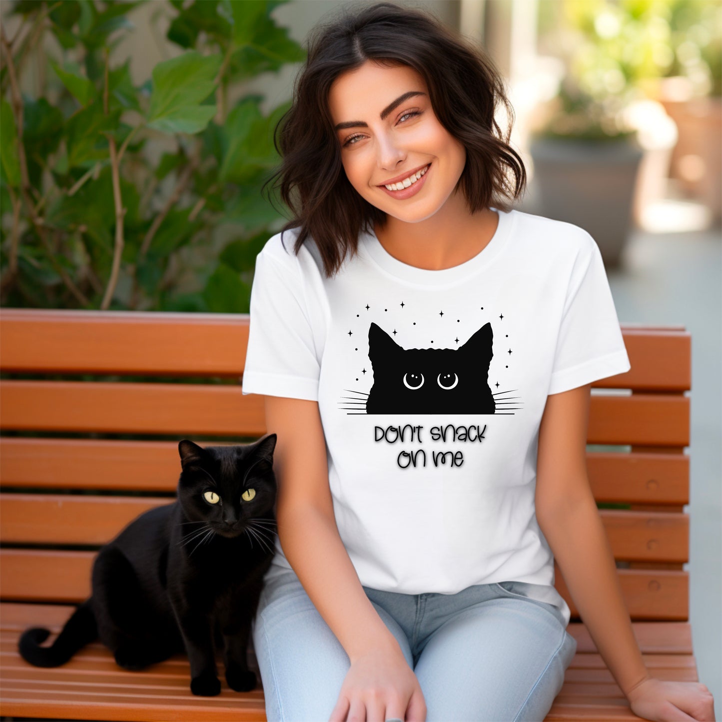 Don’t snack on me peeking cat PNG image ~ 2 STYLES - WITH AND WITHOUT SAYING