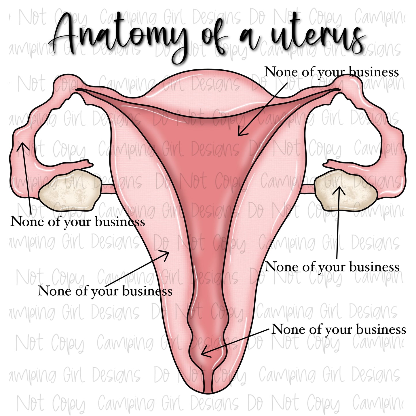 None of your business uterus PNG image- 2 styles!
