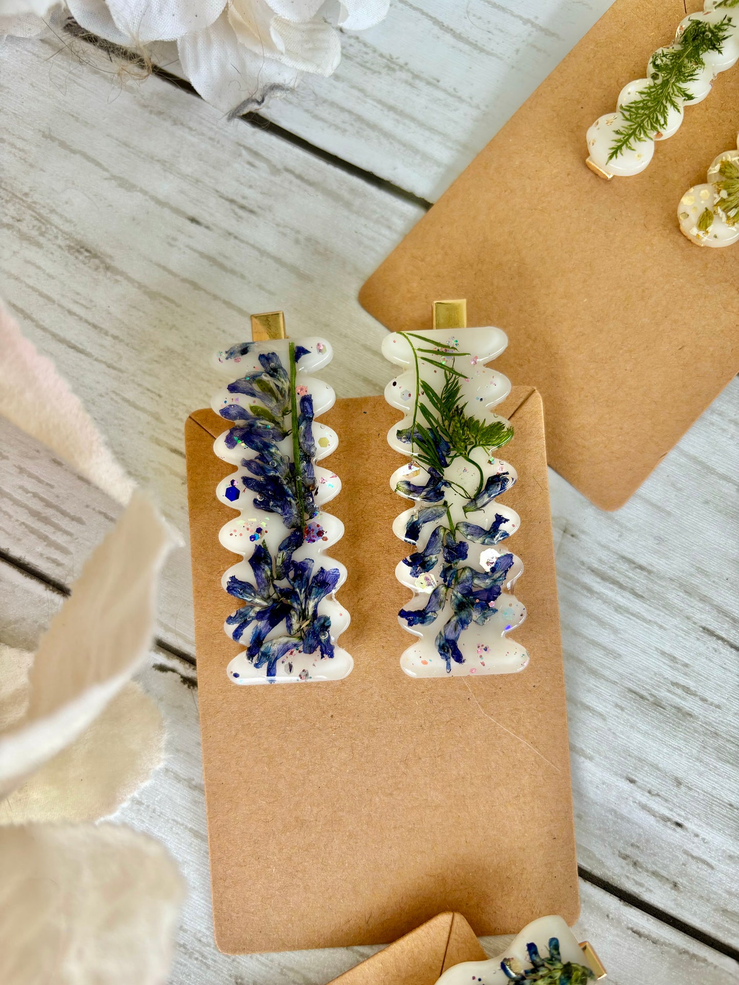 Real Flower Hair Clips/Barrettes