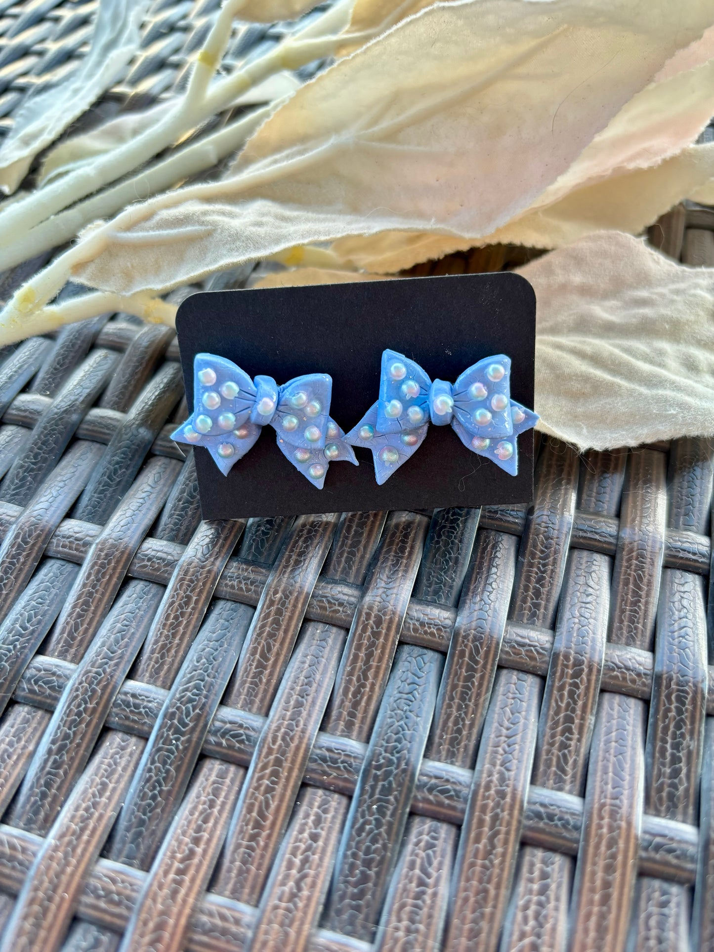 Bow Clay Earrings. Your choice of colors!!