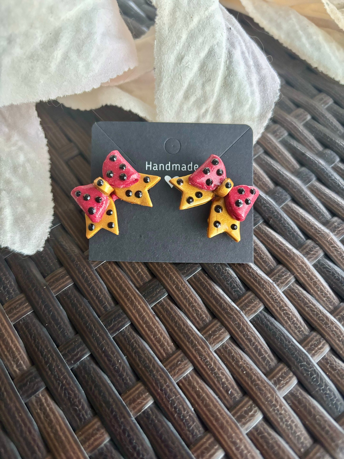 Bow Clay Earrings. Your choice of colors!!