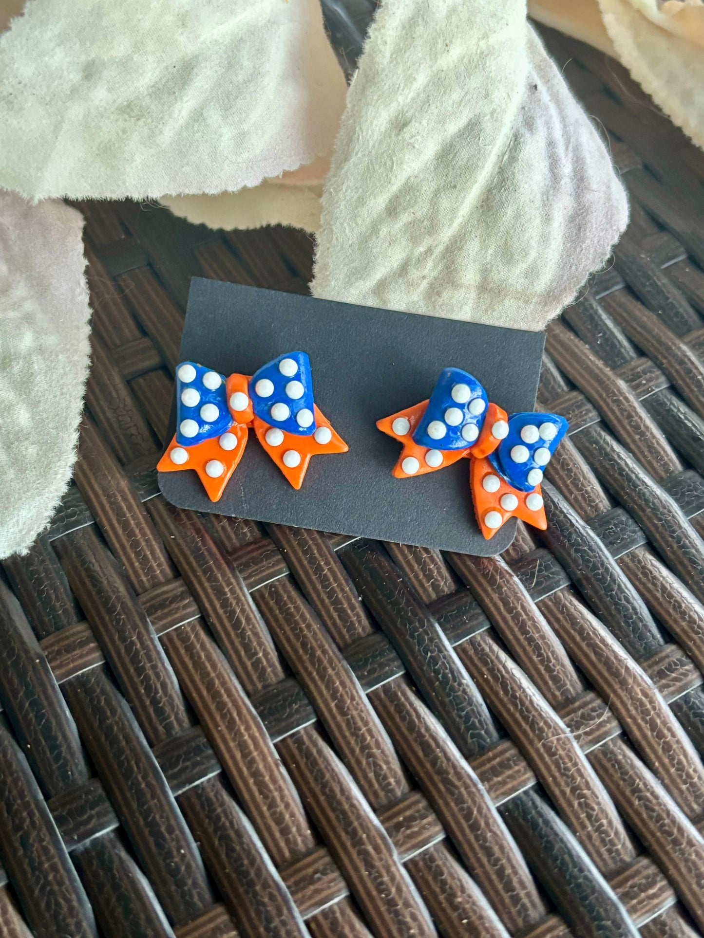 Bow Clay Earrings. Your choice of colors!!