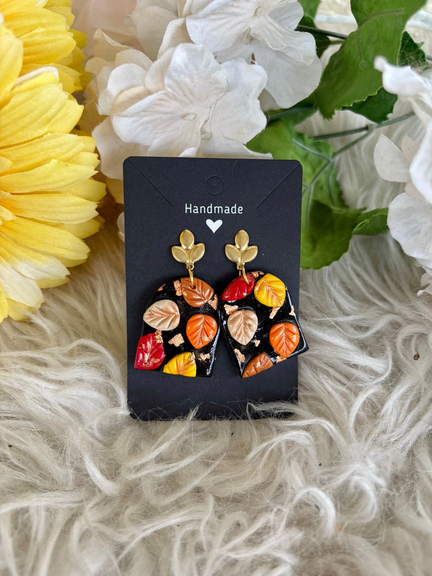 READY TO SHIP Fall Leaves Montage Clay Earrings
