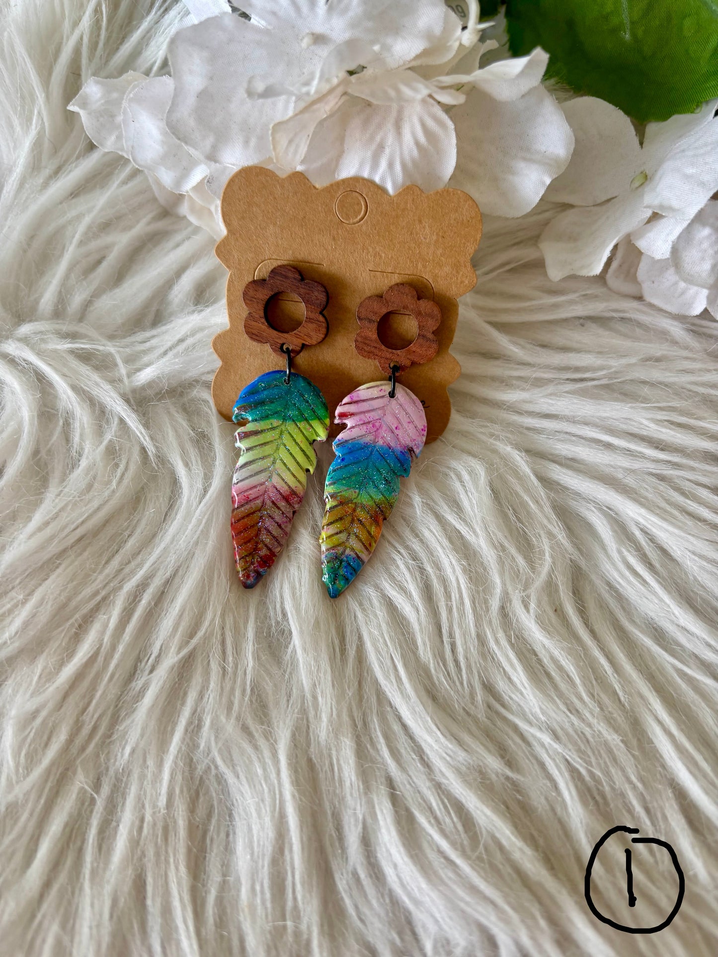 Rainbow multicolor clay earring collection