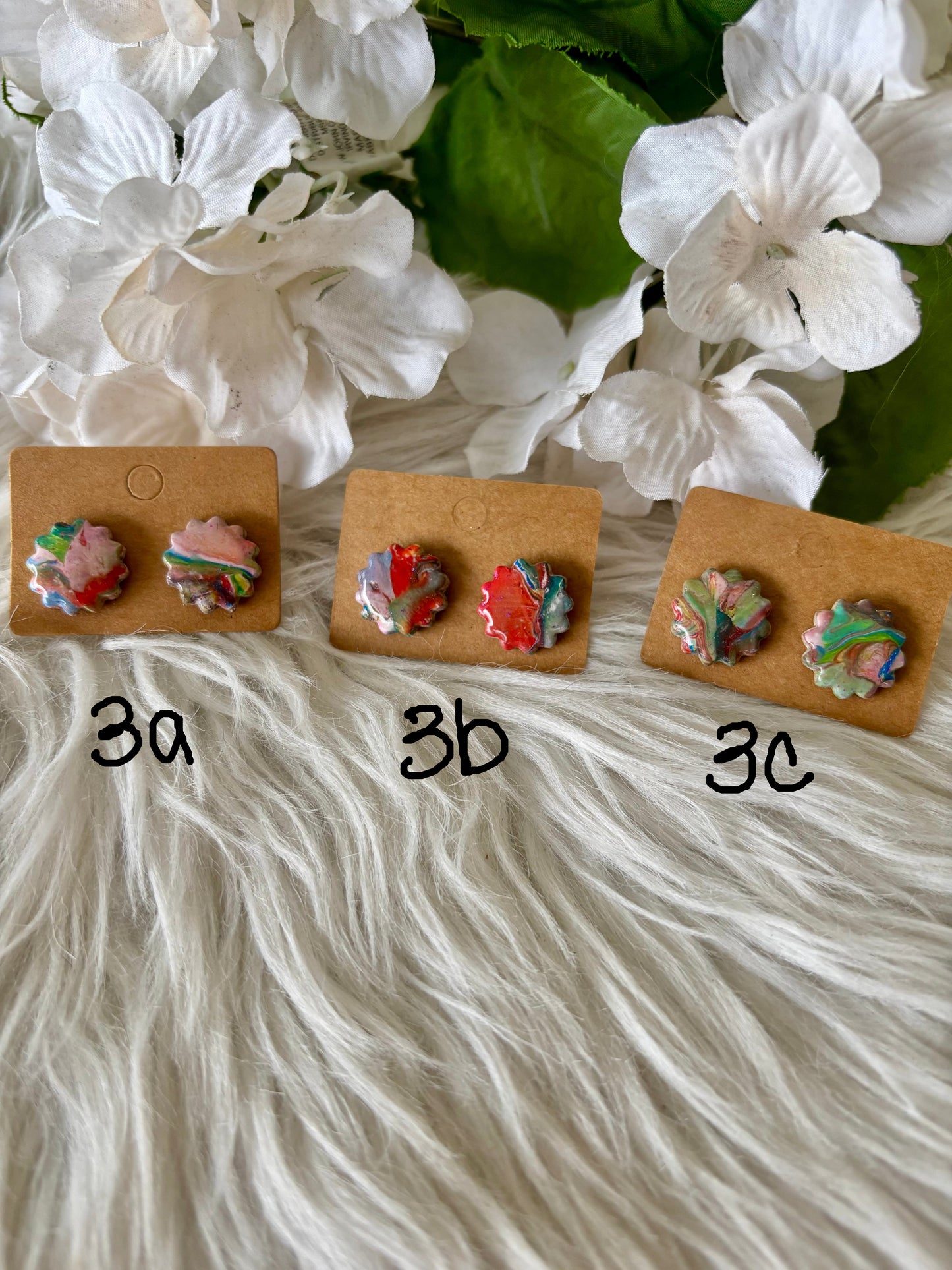 Rainbow multicolor clay earring collection
