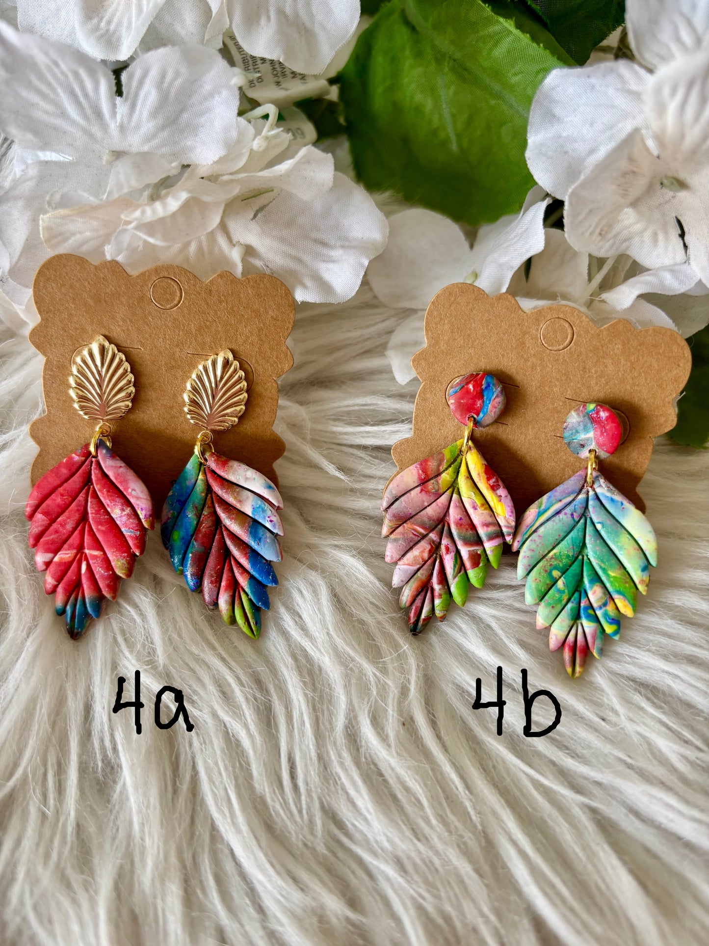 Rainbow multicolor clay earring collection