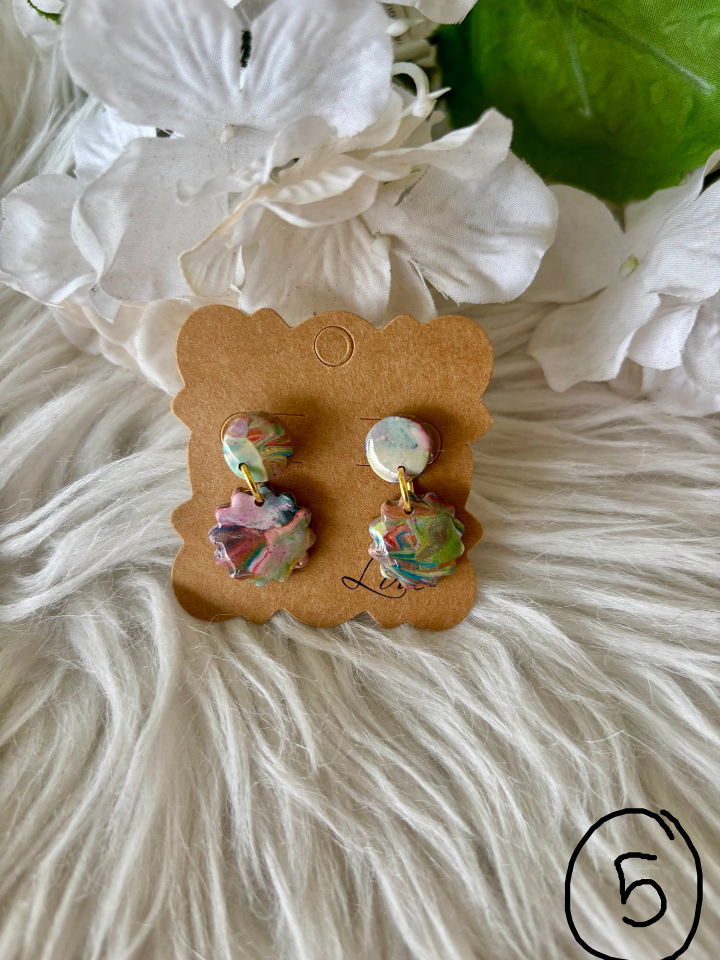 Rainbow multicolor clay earring collection