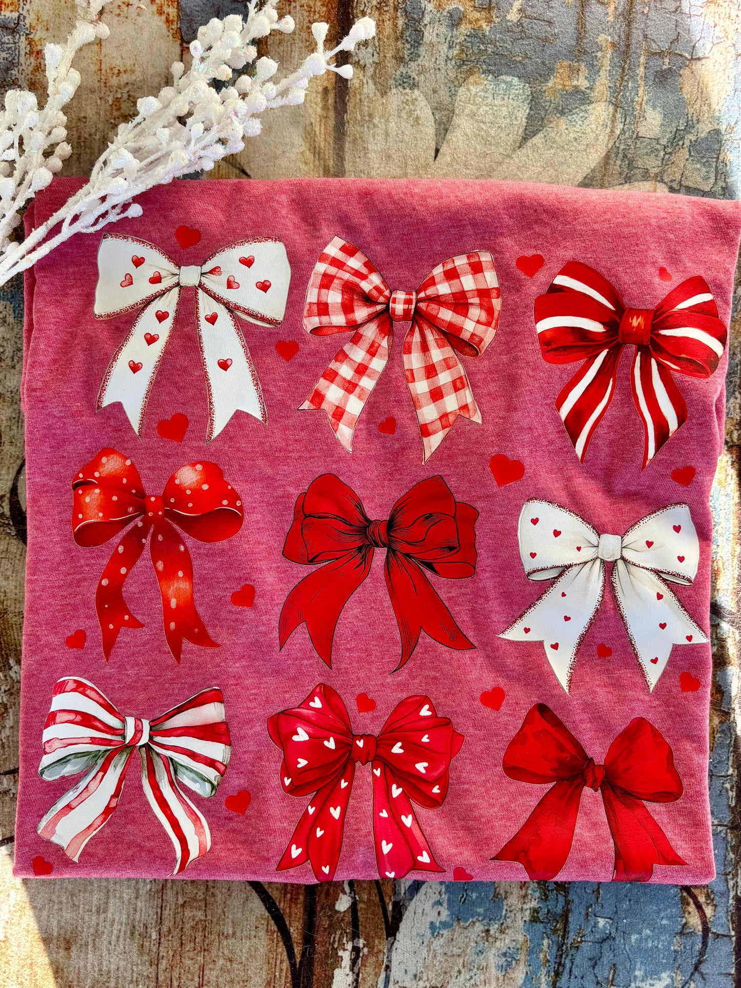 Made to Order Red Valentine Bows shirt