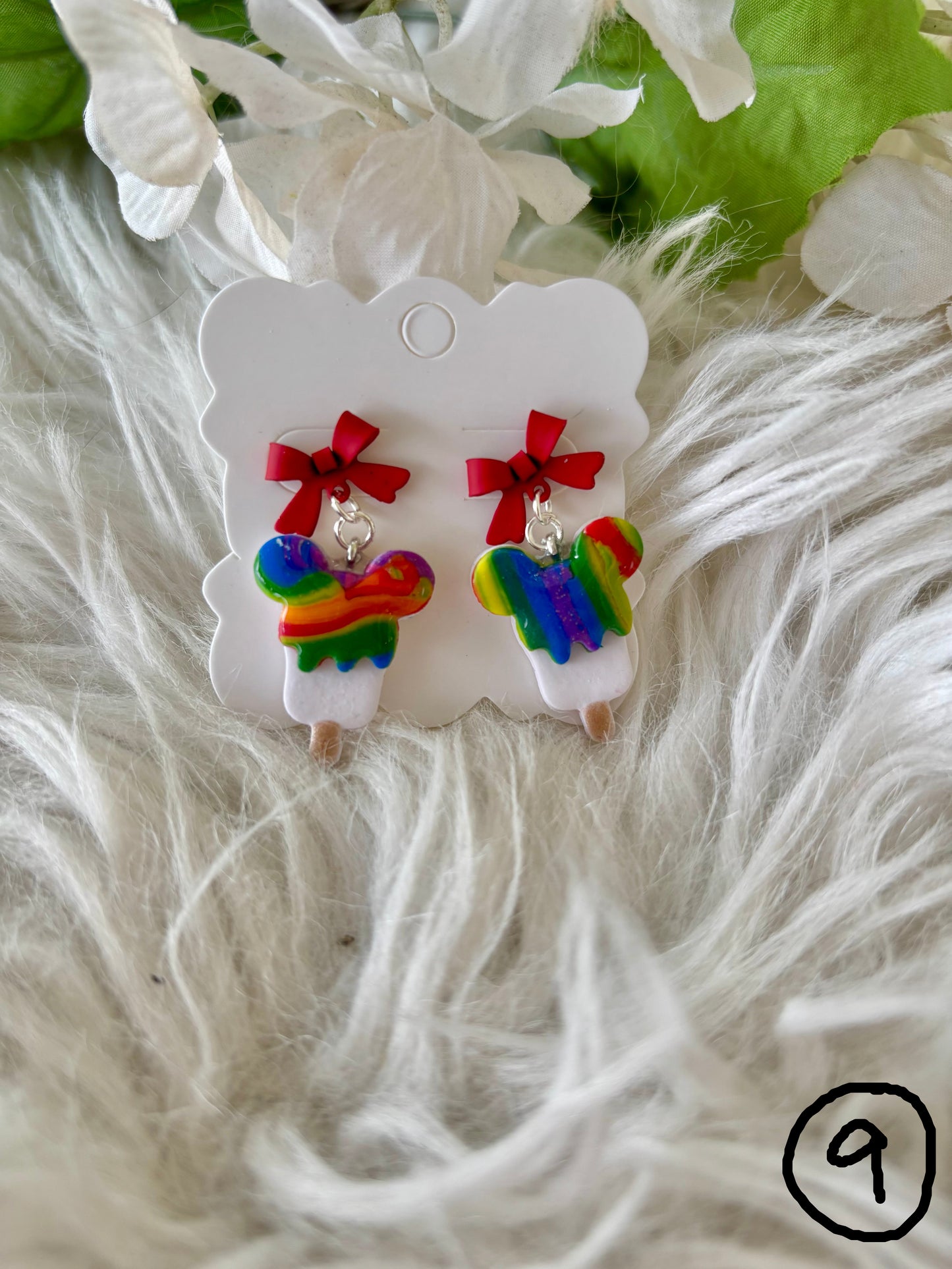 Rainbow multicolor clay earring collection set 2
