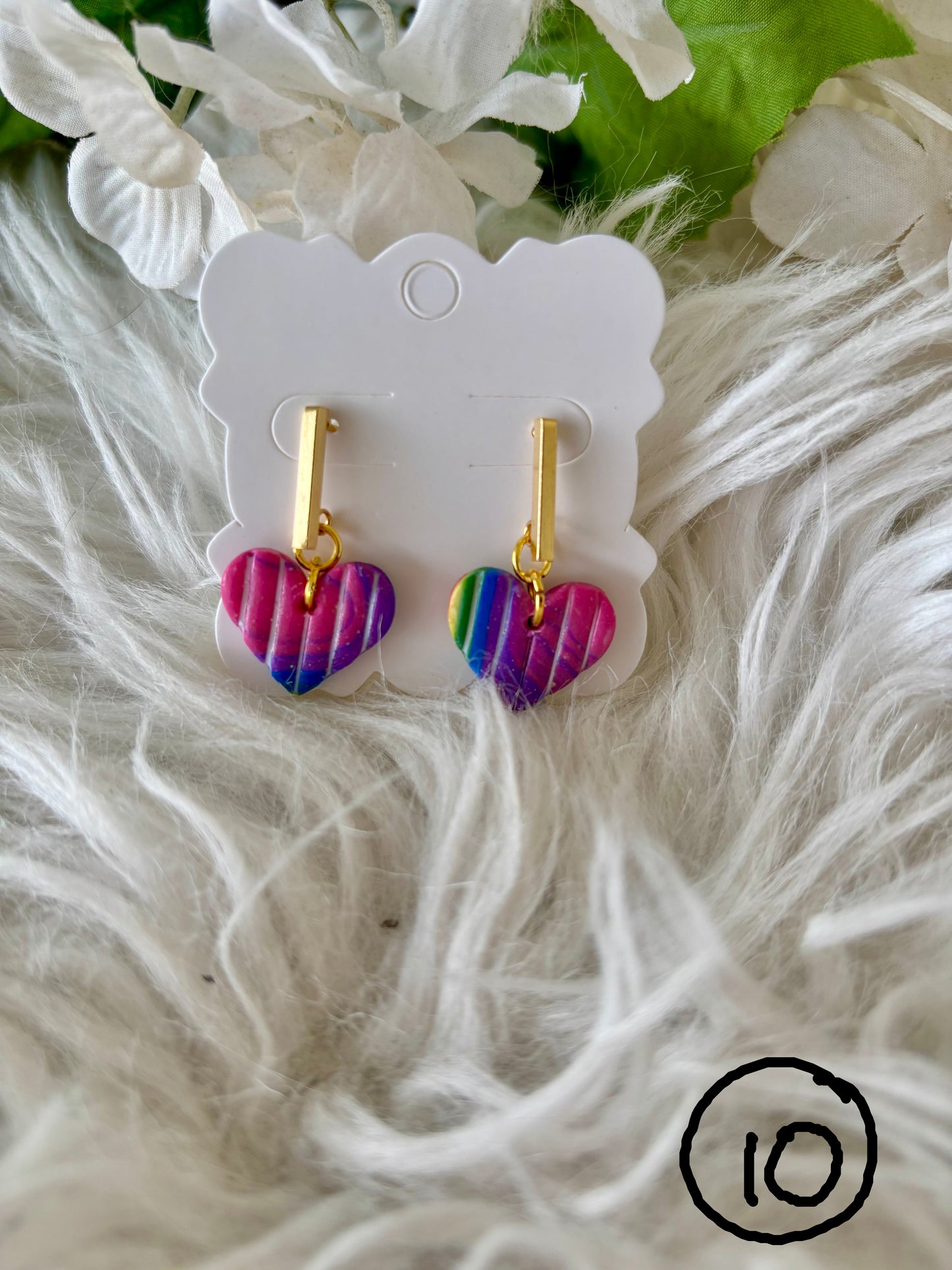Rainbow multicolor clay earring collection set 2