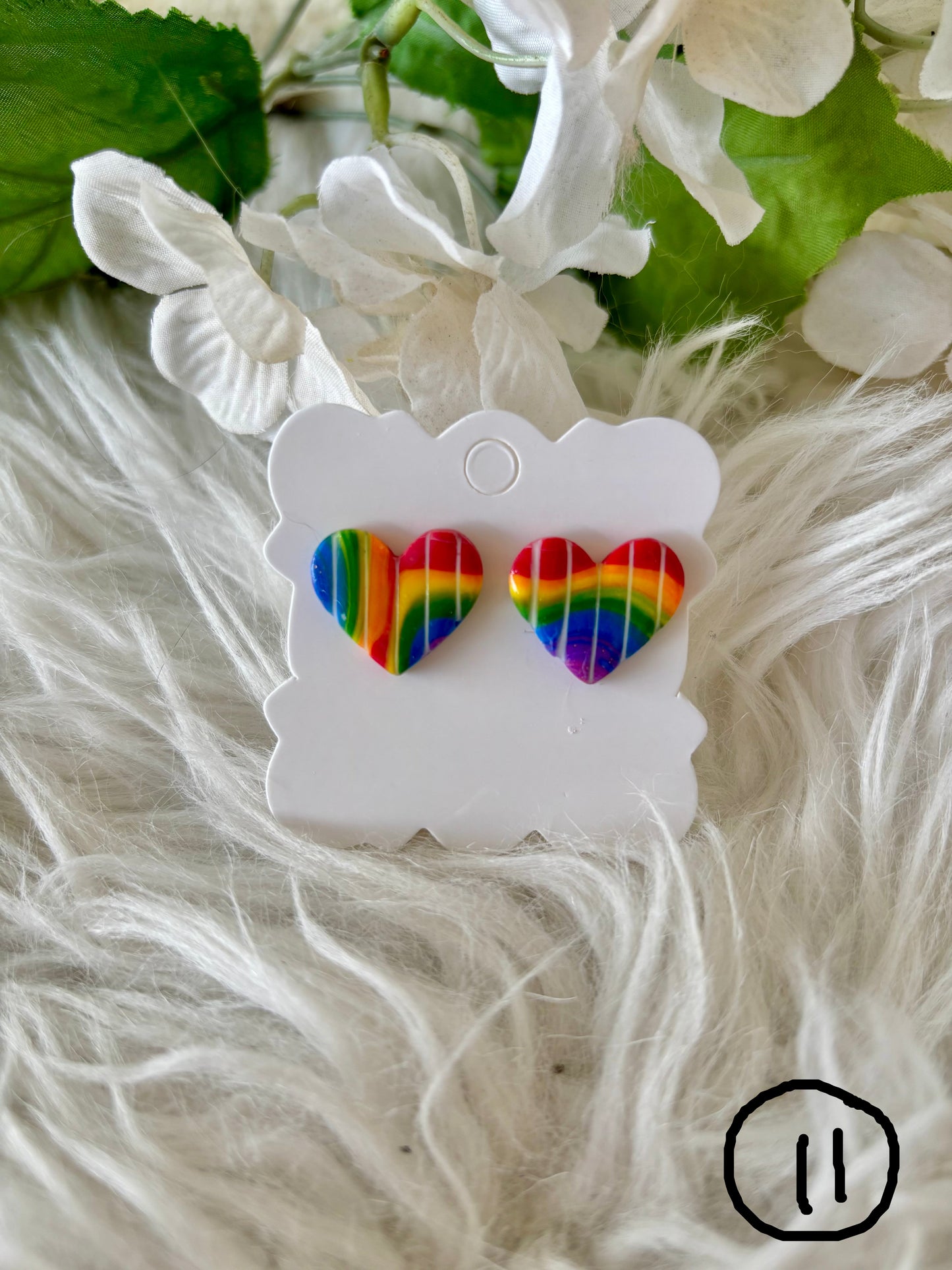 Rainbow multicolor clay earring collection set 2