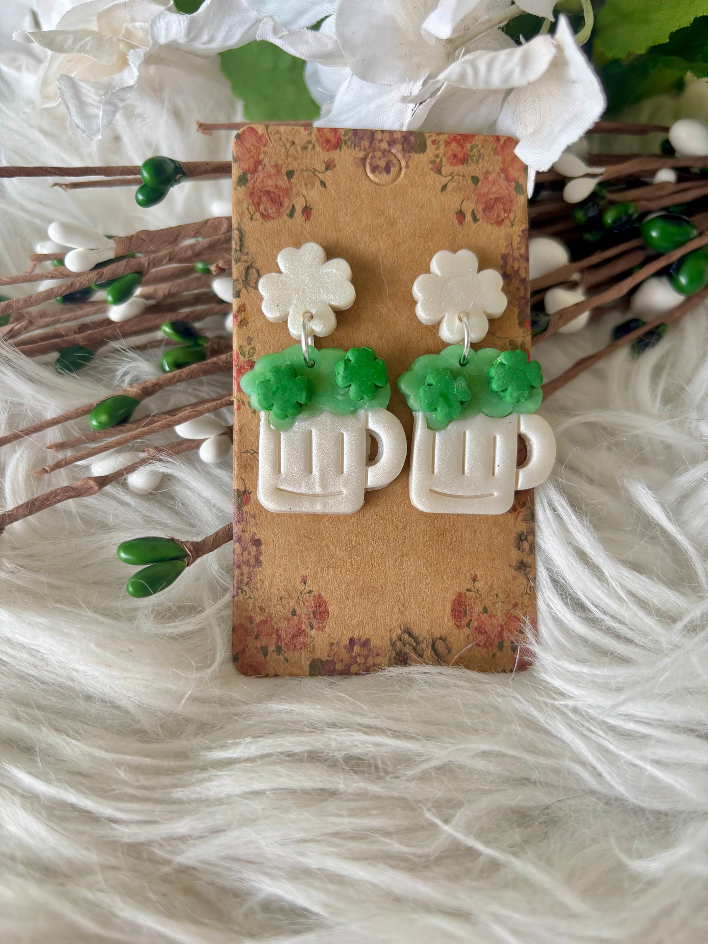 St. Patrick’s Day clay earring collection