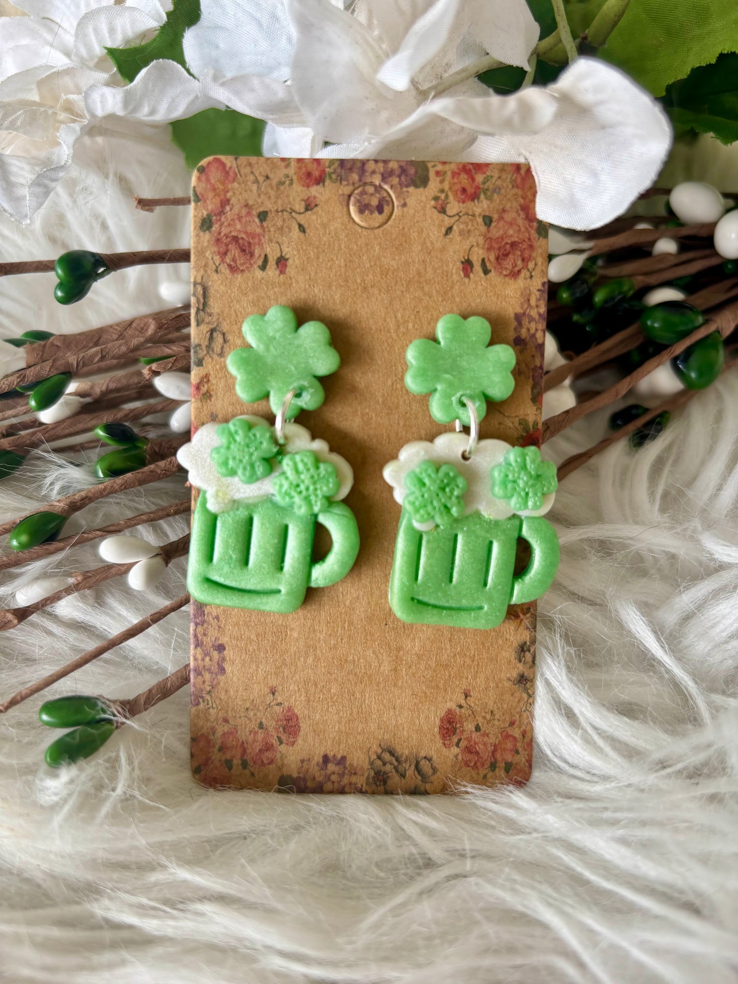 St. Patrick’s Day clay earring collection