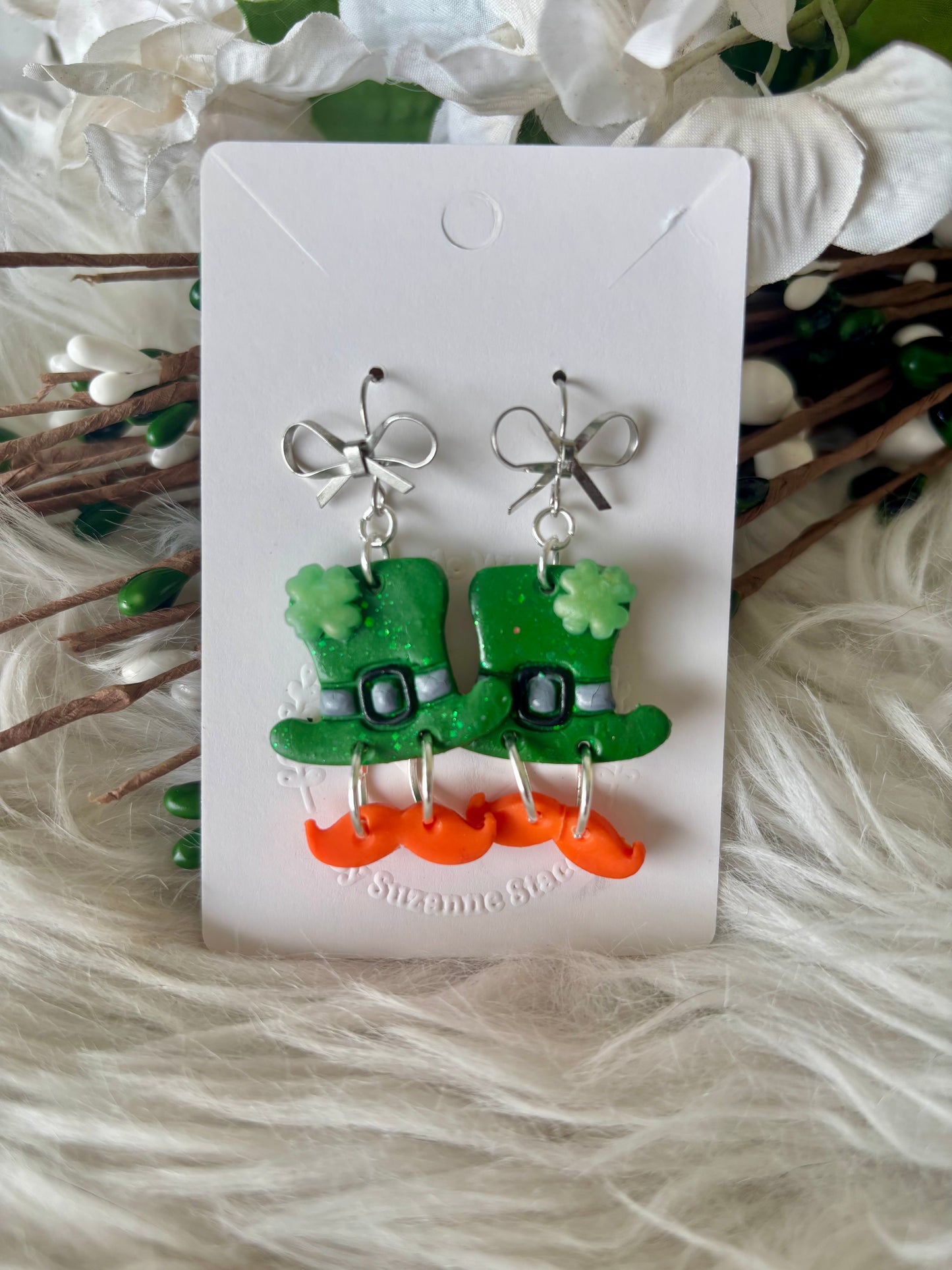 St. Patrick’s Day clay earring collection