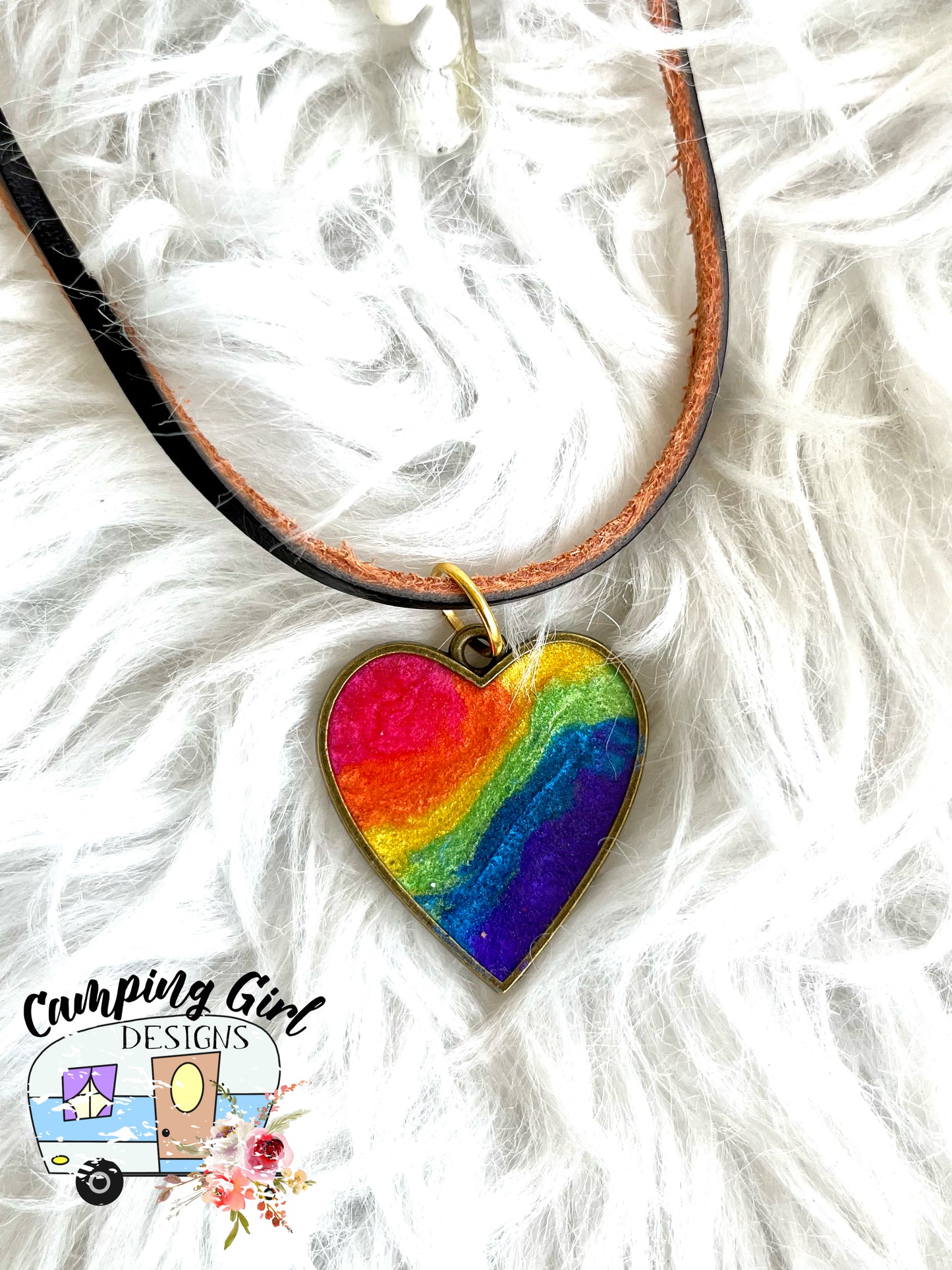 Rainbow heart necklace. Pride