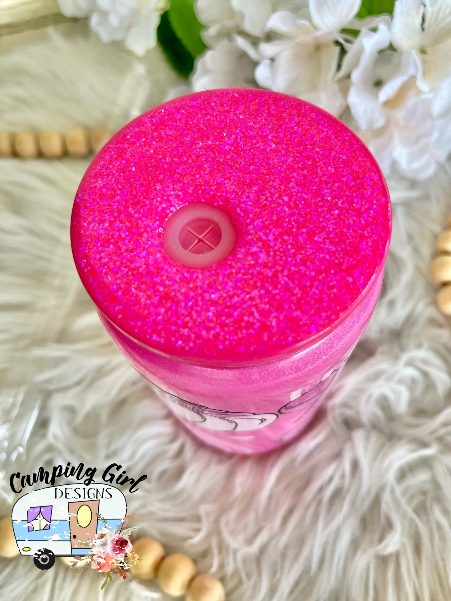 READY TO SHIP 16 oz Breast Cancer Awareness glass tumbler