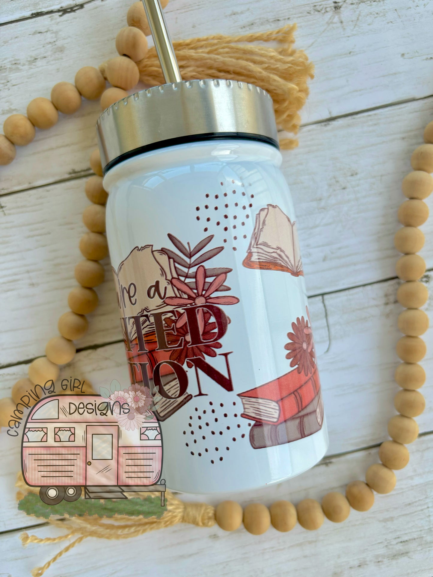 You’re a limited edition 17 oz Mason jar sublimation tumbler