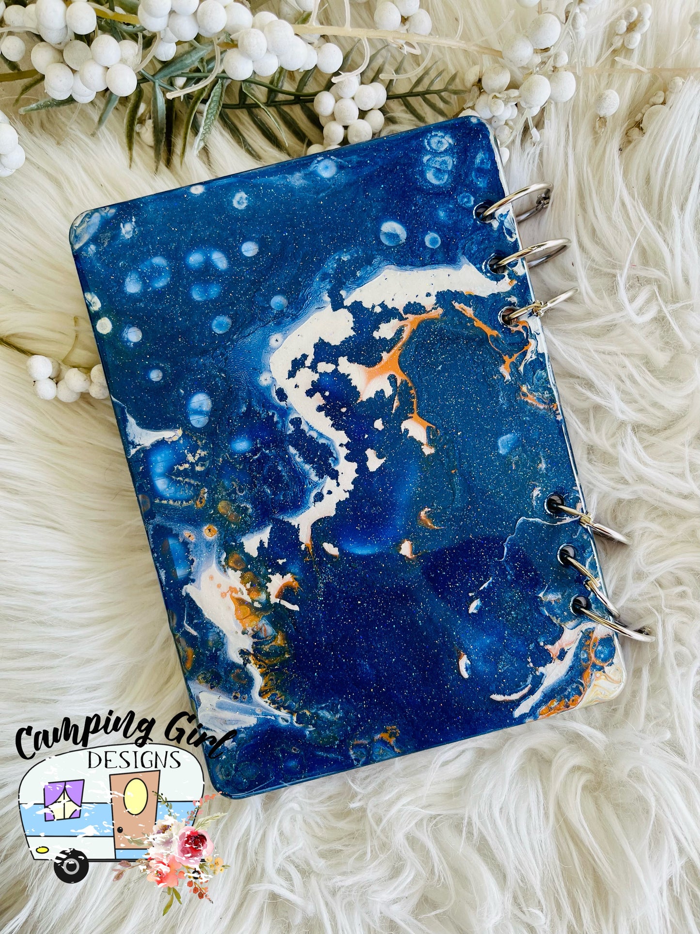 READY TO SHIP Orange, Blue and White A4 Notebook