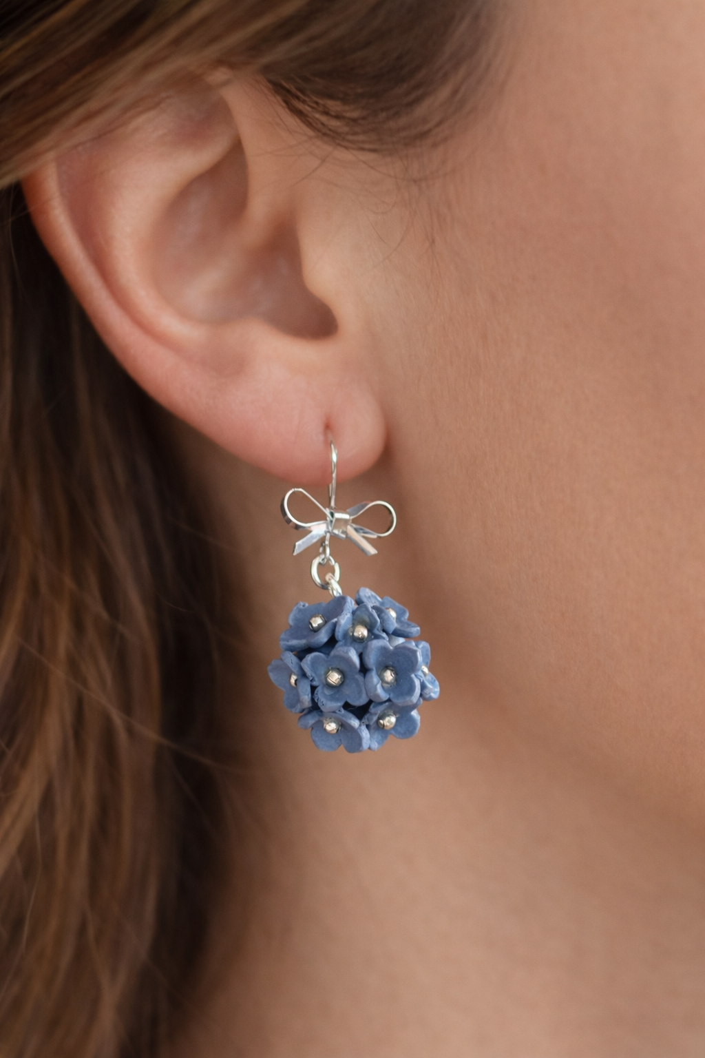 Hydrangea flower earrings