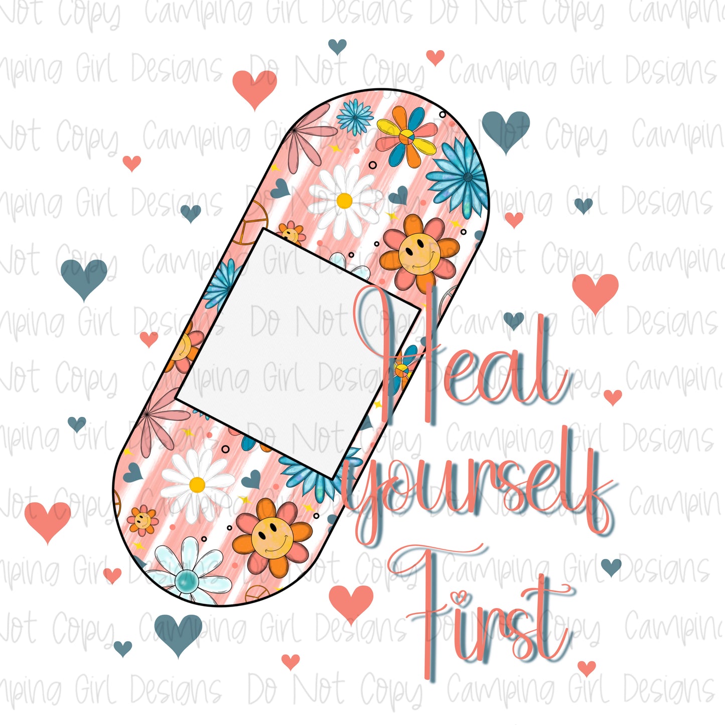 Heal yourself first peace PNG image