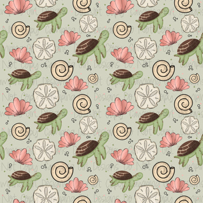 Go with the flow turtle 12x12 seamless PNG image