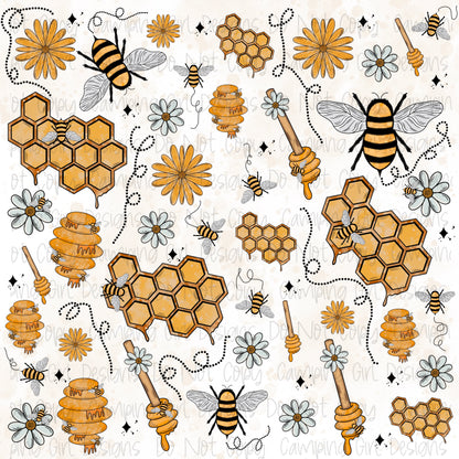 Bee 12x12 seamless PNG image