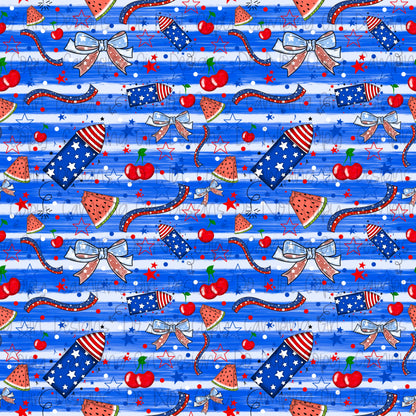 Patriotic fireworks 12x12 seamless PNG image