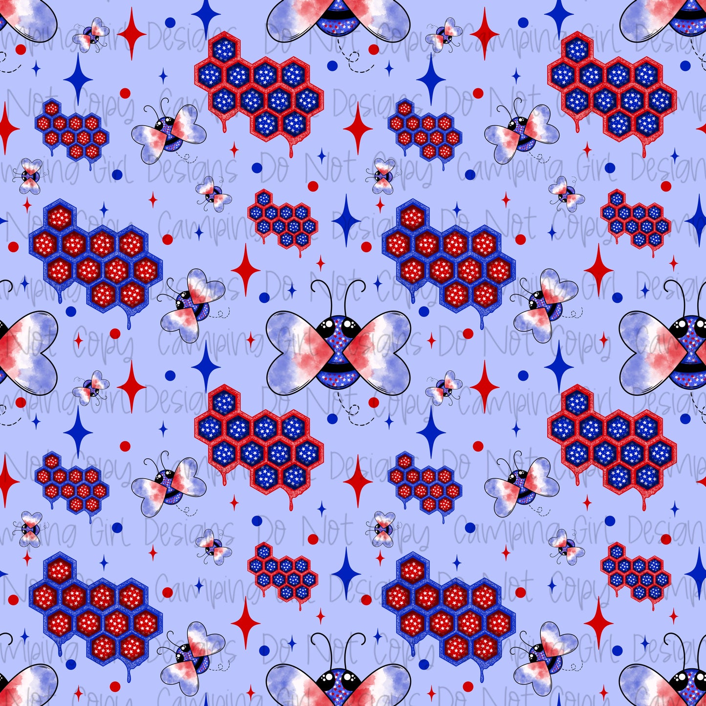 American Honey Patriotic 12x12 seamless PNG image - Multiple Sizes and Colors!!