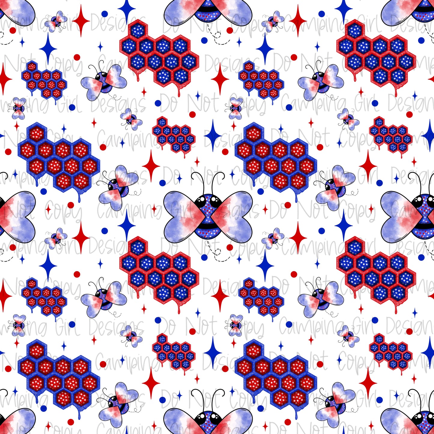 American Honey Patriotic 12x12 seamless PNG image - Multiple Sizes and Colors!!