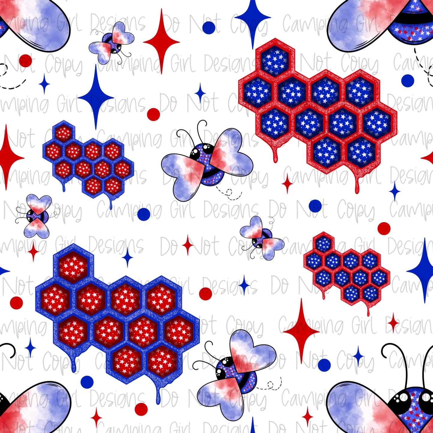 American Honey Patriotic 12x12 seamless PNG image - Multiple Sizes and Colors!!