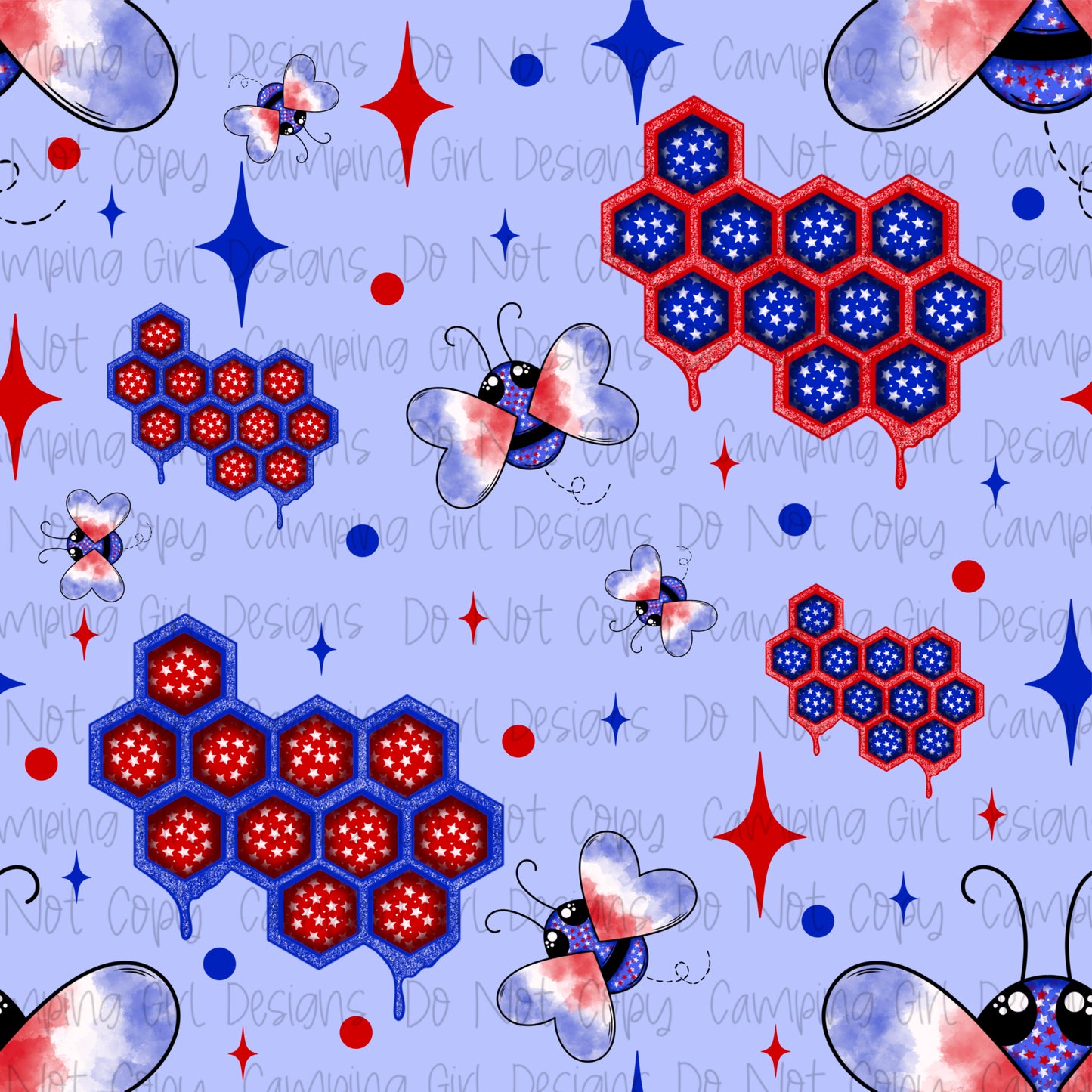 American Honey Patriotic 12x12 seamless PNG image - Multiple Sizes and Colors!!