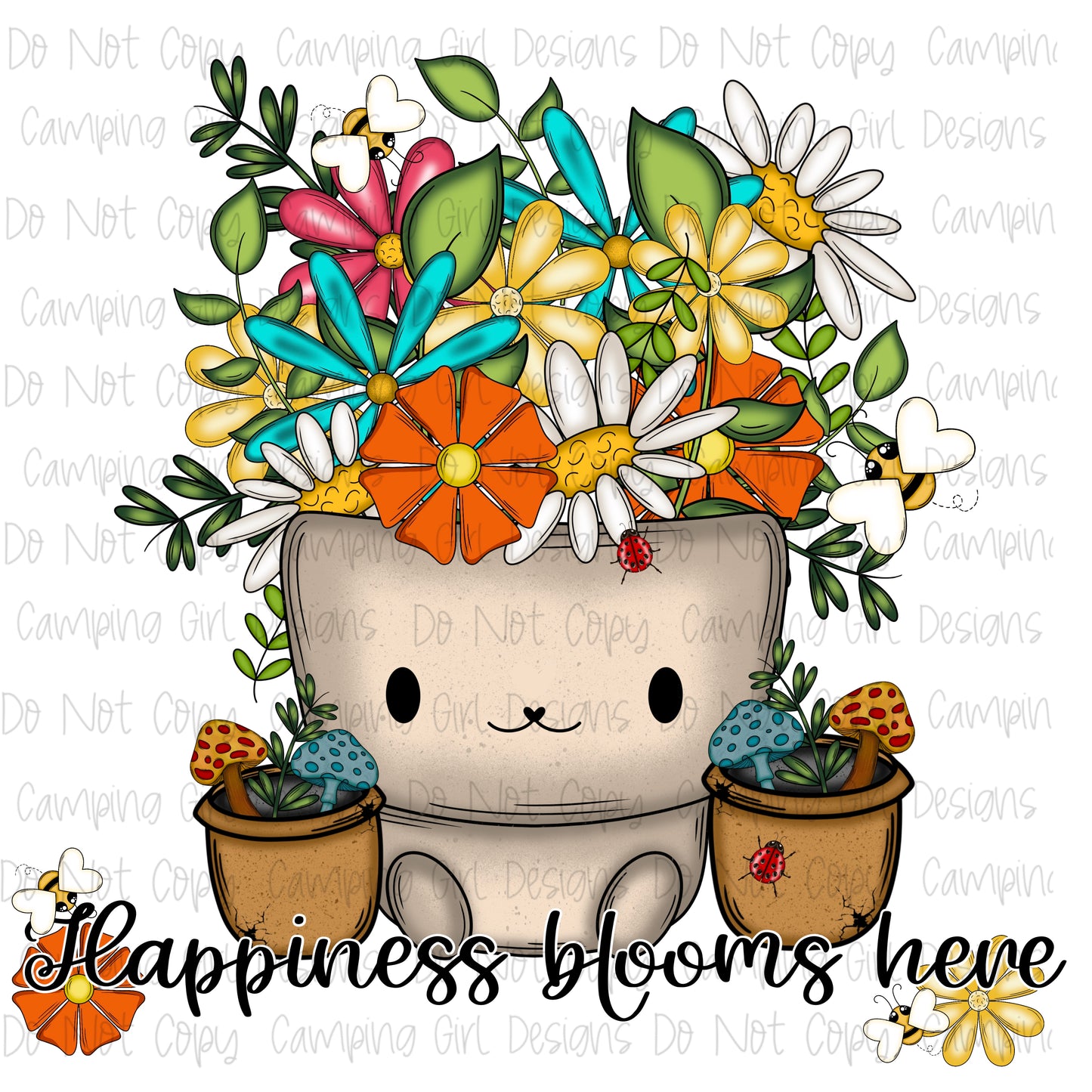 Happiness Blooms Here PNG image